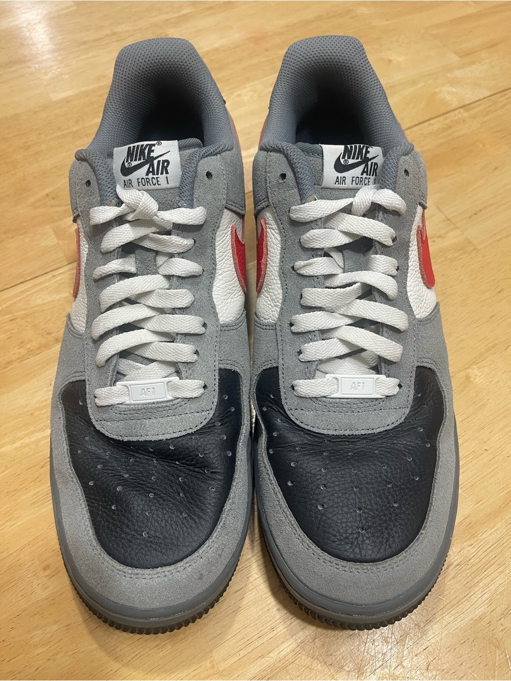 Nike Air Force 1 Low '07 Grey Black Red Suede Leather DN4180-091 Men’s Size 11